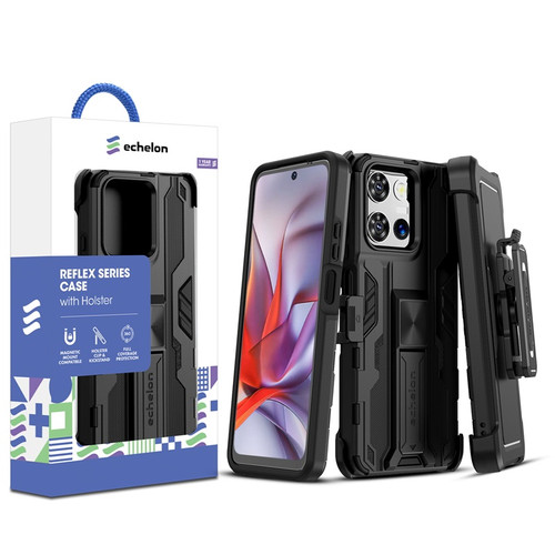 Echelon Reflex Series Case with Holster for Motorola Moto G 5G (2026) / Moto G Play (2026) / Moto G 5G (2025) - Black